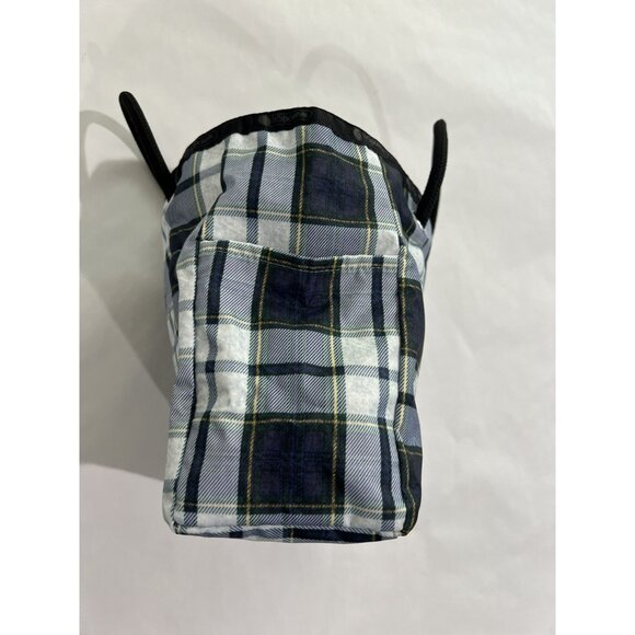 LeSportsac 2 Way Tote Bag in Deep Blue Tartan Black - Picture 7 of 8
